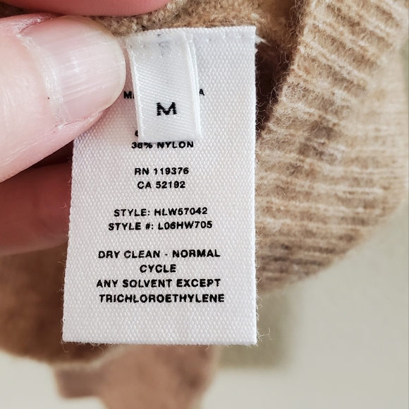 Helmut Lang Off-The-Shoulder Beige Sand Twisted Brushed Wool Blend Sweater - Picture 6 of 7